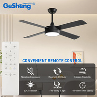 Ventilateur de plafond américain rétro à 4 pales en contreplaqué, lustre dc bldc, ventilateur de plafond commercial avec lumière et télécommande