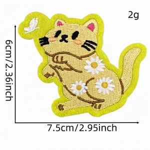 Patch brodé thermocollant motif chat mignon, style Ins, vente en gros - Product Image 6