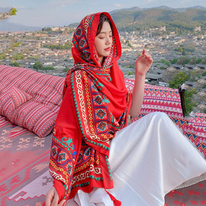 Châle long d'été en polyester anti-UV pour femme, idéal pour les voyages en Yunnan et au Qinghai, léger, pour la plage et le bord de mer - Product Image 2