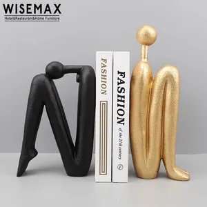 WISEMAX FURNITURE Minimalist Round Head Hotel Home Living Room Figure Sculpture Decoration Resin Art Decor for Sale