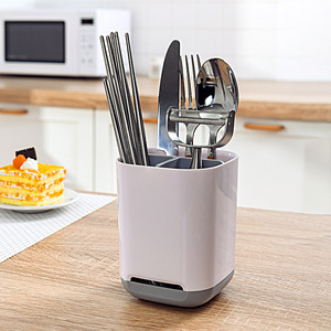 Organizador de baño con drenaje, organizador rectangular para cepillos de dientes, cosméticos y suministros dentales, independiente - Product Image 4