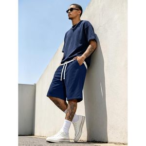 Shorts de survêtement amples pour homme FOXA, longueur au-dessus du genou, décontractés, avec cordon de serrage, coupe ample, pour la gym, 100 % coton respirant - Product Image 2