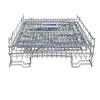 Récipient en treillis métallique galvanisé au zinc empilable pliable de stockage Cage à palettes en métal pour bouteille de vin bacs empilables en métal