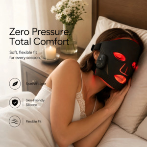 Máscara Facial LED de Silicona Inalámbrica Recargable, Portátil, con Terapia de Fotones para el Hogar y Salón, Anti-Acné y Anti-Arrugas - Product Image 1