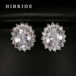 Kırmızı Rhinestone küpe moda takı 2017 kadınlar düğün hediyeleri için düğme küpe HIBRIDE E-235 - Product Image 5