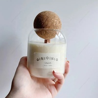 Bocal à Bougie Rond en Verre Double Paroi de Luxe Personnalisé 8OZ 10OZ 12OZ, Vente en Gros, avec Couvercle en Liège et Emballage Boîte