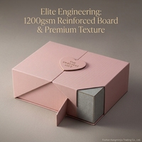 Boîte cadeau magnétique à double porte en carton rigide de luxe avec logo personnalisé, en forme de cœur rose, pour mariage, cadeaux, bougies