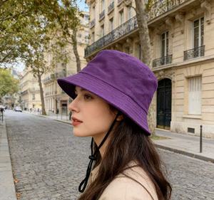 Chapeau de pêcheur coréen couleur unie, style fin, protection solaire, pour voyage et cyclisme en extérieur, 100% coton – Fournisseur - Product Image 3