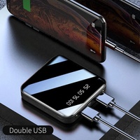 Chargeur portable ultra-mince universel avec miroir et écran numérique, mini batterie externe 10000 mAh à charge rapide pour iPhone 17 16