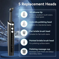 Polisseur dentaire avec lumière LED, 3 pâtes à polir, 5 têtes de brosse, recharge USB pour un nettoyage quotidien