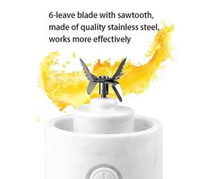 เครื่องปั่นแบบพกพาอเนกประสงค์ ชาร์จ USB ความจุ 400 มล. ทำงานเงียบ ควบคุมด้วยปุ่มเดียว สำหรับสมูทตี้ มิลค์เชค ปิกนิก - Product Image 4