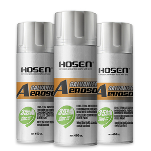 HOSEN Zinc‑Rich Galvanizing Aerosol <b>Spray</b> Paint, 35% Zinc Content 450ML, Metallic Finish Building Metal Protective Coating - Product Image 1