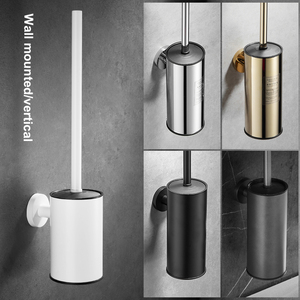 Gold Black <strong>Chrome</strong> <strong>Toilet</strong> <strong>Brush</strong> and With Holder Set Floor Standing Stainless Steel for Bathroom Household Deep Cleaning - Product Image 6