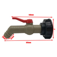 DN50 2 pouces S60x6 filetage IBC fourre-tout réservoir adaptateur capuchon avec Long 1 pouce en plastique robinet de sortie