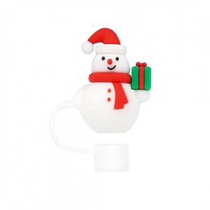 Offre Spéciale : Embouts de paille en silicone de Noël de 10 mm, personnalisables, vente en gros, accessoires pour boissons avec bouchon anti-poussière, réutilisables, idées cadeaux pour bars - Product Image 5