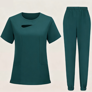 Juego de uniformes tejidos con aberturas laterales Bungee Loop Comodidad de un solo bolsillo para veterinarios en clínica y cuidado de mascotas - Product Image 3