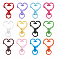 Mousqueton pivotant en forme de cœur à 360 degrés, en métal, pour porte-clés, fabrication de bijoux DIY, breloque de sac, 12 couleurs