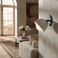 Applique Murale Radilum en Travertin et Métal, Style Wabi Sabi Crème, Luminaire de Luxe pour Chambre, Chevet, Salon, Villa, Lampe LED Créative Orientable