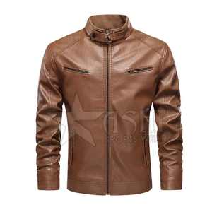Chaqueta de cuero de moda de invierno personalizada para hombre de la mejor calidad del precio chaqueta de cuero con capucha de piel de vaca hecha en Pakistán - Product Image 1