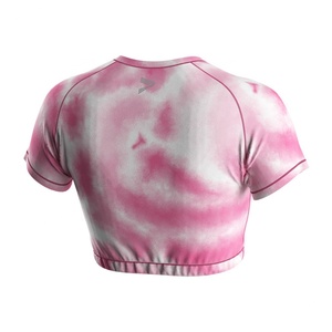 Débardeur court de sport pour femme, col demi-tour, manches courtes, vierge, de bonne qualité, pour le fitness et les activités sportives en salle de sport - Product Image 2