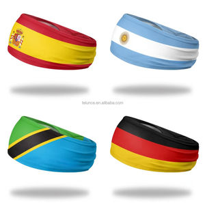 Op maat gemaakte hoofdbanden met vlaggen van de VS, Mexico en het VK.  Aanpasbare, omkeerbare, elastische sport hoofdbanden voor basketbal, voetbal en andere sporten. - Product Image 4