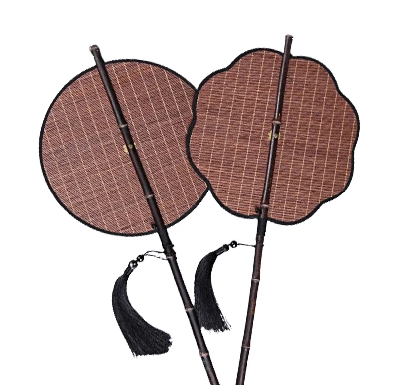 Nuoxin kipas pinggang gantung portabel, kipas tangan kayu bambu lipat kustom buatan tangan portabel gaya antik