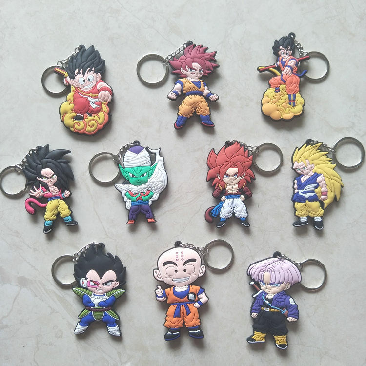 Personalized 3D Soft PVC Anime Dragon Ball Son Goku Keychain