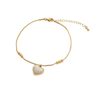 Stainless Steel <b>Anklet</b> 18K <b>Gold</b> Plated Heart Tree Turquoise Charm Vintage Women's Foot Ornament - Product Image 5