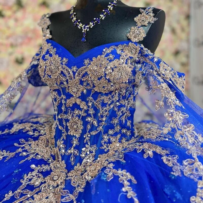 Off the Shoulder Appliquesd Prom Vestidos De 15 Formal Princess Party Ball  Gowns Sweet 16 Royal Blue Quinceanera Dresses MQ674| Alibaba.com