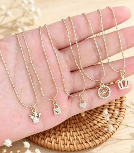 Elegant jewelry Mini <b>Angel</b> Lock heart Crown Necklace zircon <b>charms</b> for Women - Product Image 5