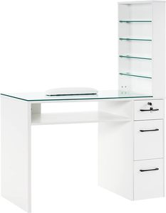 Salon des ongles meubles bureau des ongles avec dépoussiéreur <span class=keywords><strong>table</strong></span> de <span class=keywords><strong>manucure</strong></span> vernis à ongles support tiroirs <span class=keywords><strong>table</strong></span> - Product Image 1
