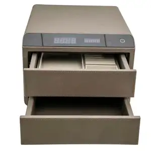 XAG-PGC2 роскошная кожаная бижутерия, двухслойная Выдвижная коробка, безопасный для хранения файлов для домашнего офиса