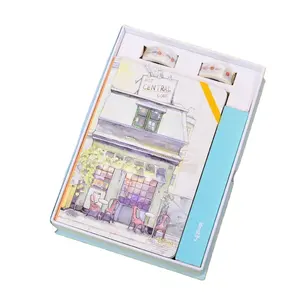 Upscale Fashion Travel Hand Book Set Creative Business Gift Office Notebook Colorful Ballpoint Pen Tape Set Daily Memos Notepad