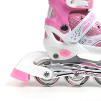 Patins à roulettes en ligne réglables pour enfants HZ HS058, professionnels, avec roulements ABEC-7, châssis en aluminium, roues en PU, pour filles, rose