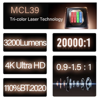NOUVEAU 2026 C3 Ultra Highlight Home Theater Smart Mini Projecteur Portable 3200 Lumens HD 4K UHD Laser Tricolore DLP