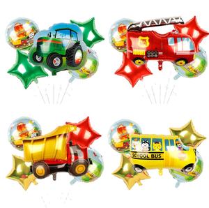 รถขนส่งรถดับเพลิงรถตำรวจรถโรงเรียนรถบัสรถไฟสำหรับงานเลี้ยงวันเกิดของเด็กลูกโป่งของเล่นตกแต่ง - Product Image 2
