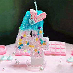 Adorno de Pastel de Cumpleaños con Orejas de Conejo, Vela Digital, Accesorio Atractivo, Imprescindible para Todo Tipo de Fiestas - Product Image 6