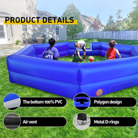 Piscine à balles gonflable bleue multifonctionnelle, arène interactive avec système de gonflage rapide pour divers jeux de balles