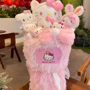 Muñeca Gato Kt de Peluche <span class=keywords><strong>para</strong></span> <span class=keywords><strong>Novia</strong></span>, Juguete Adorable, <span class=keywords><strong>Regalo</strong></span> Perfecto de Cumpleaños o San Valentín con Diseño de Ramo Tanabata - Product Image 6