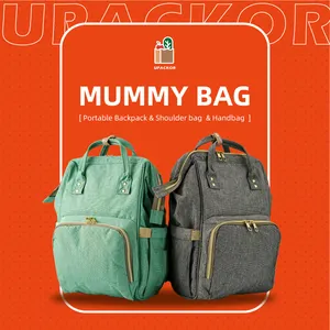 Solid Color Waterproof Oxford Cloth Mom Backpack Convenient Mom Shoulder Bag Diaper Bags For Mummy Backpack Baby OEM Customized