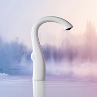 Grifo de Lavabo Monomando de Latón Blanco Lechoso para Baño, Mezclador de Agua Fría y Caliente para Uso en Hoteles y Hogares