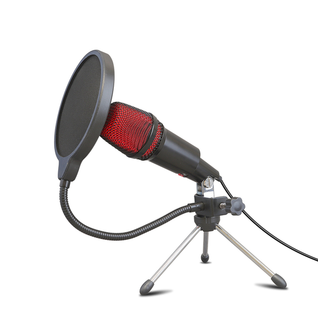 USB Condenser Microphone for Studio Recording Video Blogging Live Gaming With Stand USB Data Cable