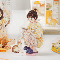 Pack d'autocollants PET Série Compagnons Chaleureux Thème Tenues de Personnages Fille Matériel de Journalisation DIY Autocollants Décoratifs