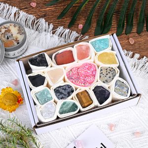 Wholesale High Quality Natural Mixed Gemstone Raw Crystal <b>Box</b> with Aura Geode Heart - Product Image 5