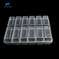 Barquettes d'emballage rectangulaires en plastique PET de qualité alimentaire, personnalisées en usine, pour desserts, gâteaux, sushis et raviolis