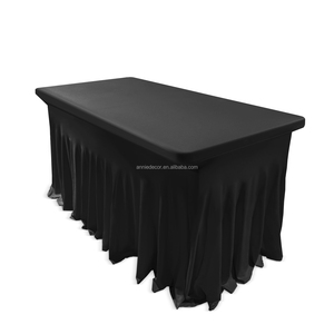 Annielu Giá Rẻ Màu Đen Khác Nhau Màu Sắc Chống Nhăn Ruffles Đàn Hồi Bìa 4ft 6ft 8ft Vòng Hình Chữ Nhật Bảng Váy - Product Image 2