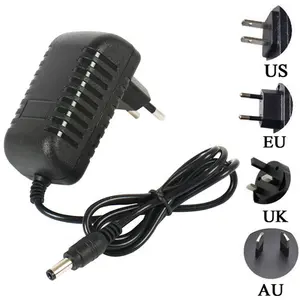 EUA Europeu 5.5x2.1mm 5.5x2.5mm DC Adaptador Plug 1M 5V 3V6V 9V 12V 1A 2A 1.5A DVD TV Supply EU US AC Power Adapter Carregador