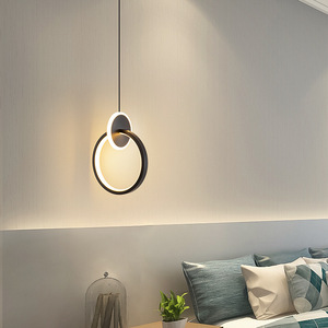 Lustre moderne pour plafond, chambre à coucher, <span class=keywords><strong>salon</strong></span>, en fer noir/<span class=keywords><strong>doré</strong></span>, ovale/rond, LED à intensité variable, température de couleur multiple, type <span class=keywords><strong>suspension</strong></span> - Product Image 2