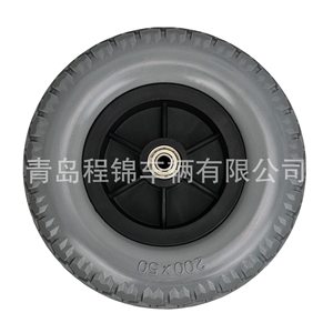 ล้อโฟม PU ขนาด 8 นิ้ว ยี่ห้อเฉิงจิน 200 x 50 มม. แบบตัน ไม่ต้องเติมลม พร้อมลูกปืน สำหรับรถเข็นวีลแชร์และรถเข็นเด็ก - Product Image 4