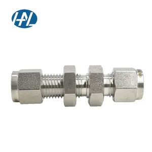 Swagelok Replacement Stainless Steel 316 Double Compression Pipe Fittings Bulkhead Union <strong>Tube</strong> Adapter Straight <strong>Connectors</strong> - Product Image 1